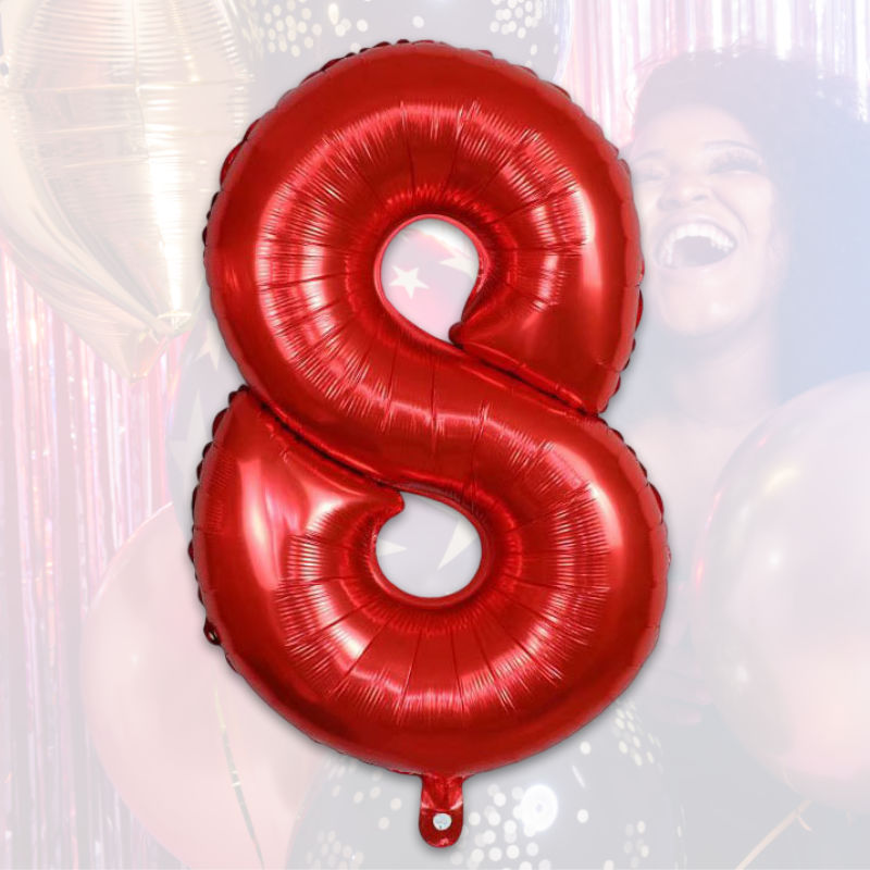 Folienballon Zahl 8 Rot Zahlenballon Geburtstagsparty Ballon 81cm