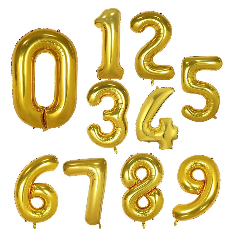 Folienballon Zahl 8 Zahlenballon Geburtstagsparty Ballon Golden 40cm