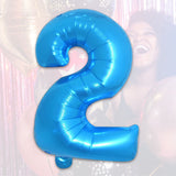 Zahlenballon Zahl 2 Blau Folienballon Geburtstagsparty Ballon 40cm