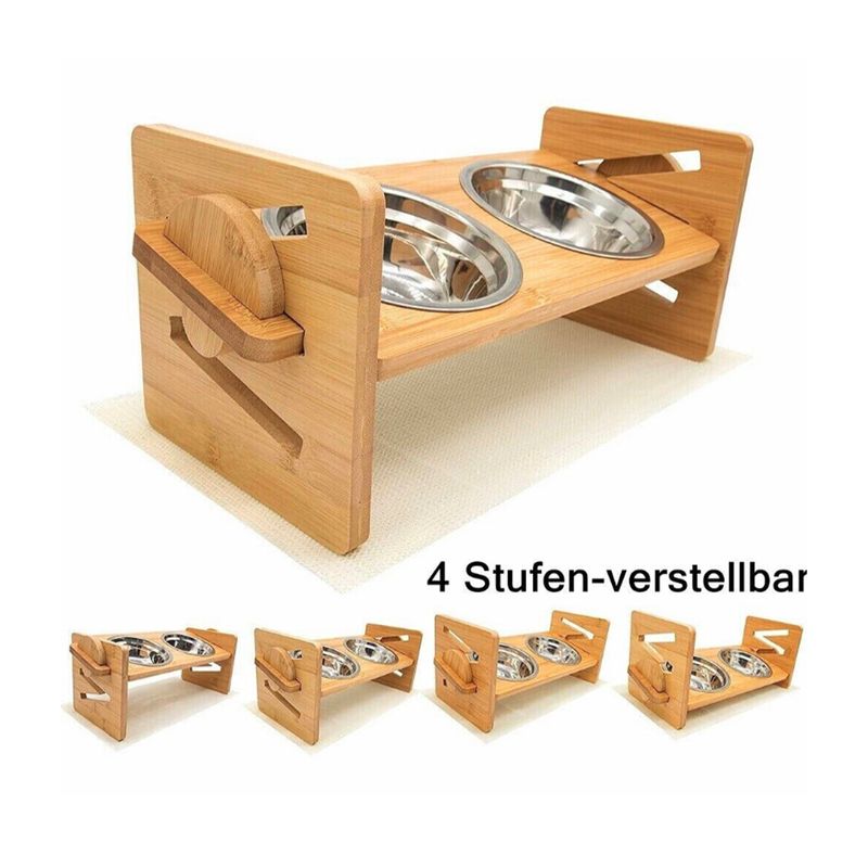 Doppelnapf Futternapf Fressnapf mit Silikonunterlage Bodenschoner Set