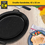 Emaille-Gansbräter Schmorbräter Bratschale Schmortopf Backofenform