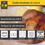 Emaille-Gansbräter Schmorbräter Bratschale Schmortopf Backofenform
