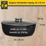 Aluguss-Gansbräter Backofenform Schmortopf Schmorbräter Bratschale