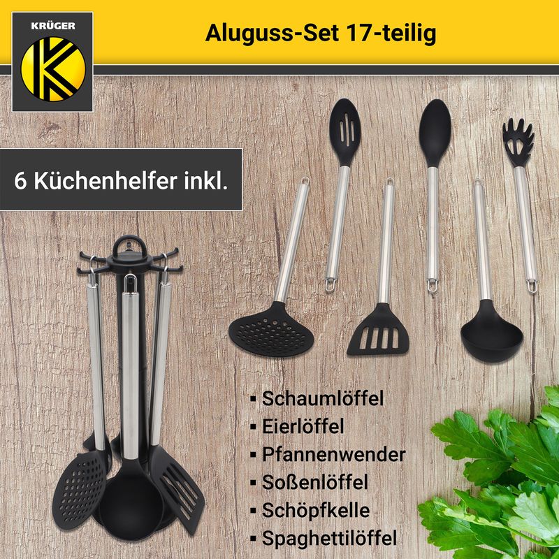 Set Kochtopf Aluguss Pfanne Kochgeschirr Küchenhelfer Küchenutensilien