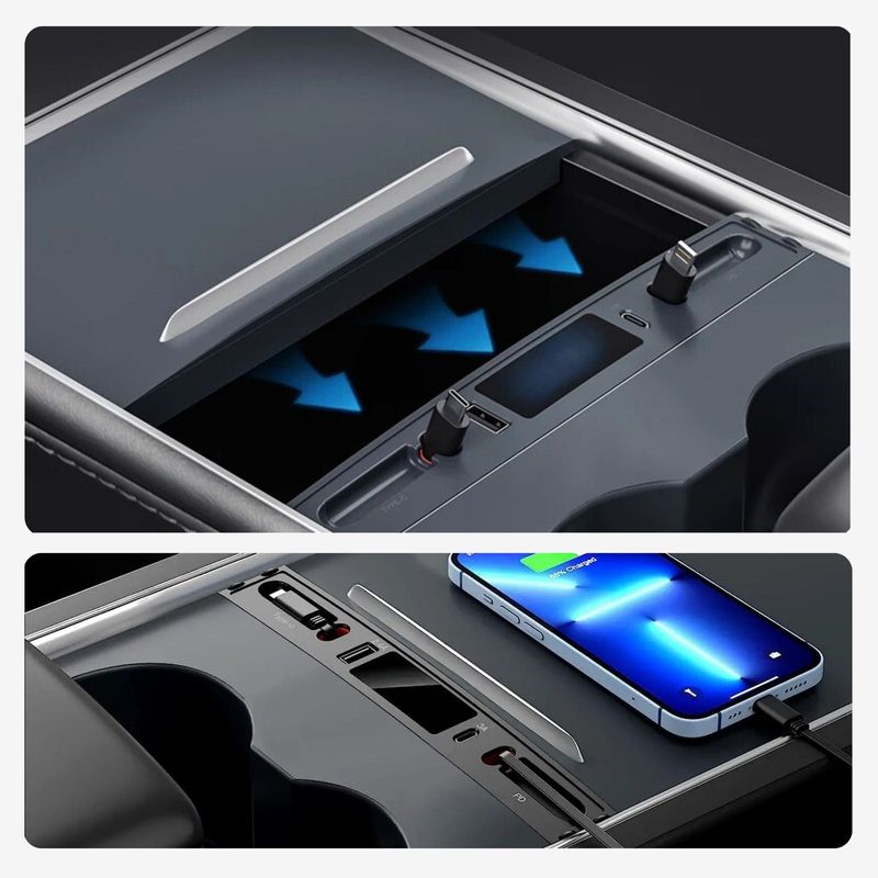 Alternativer USB-Hub für Tesla Model 3 Y Dockingstation Mittelkonsole Ladeadapter
