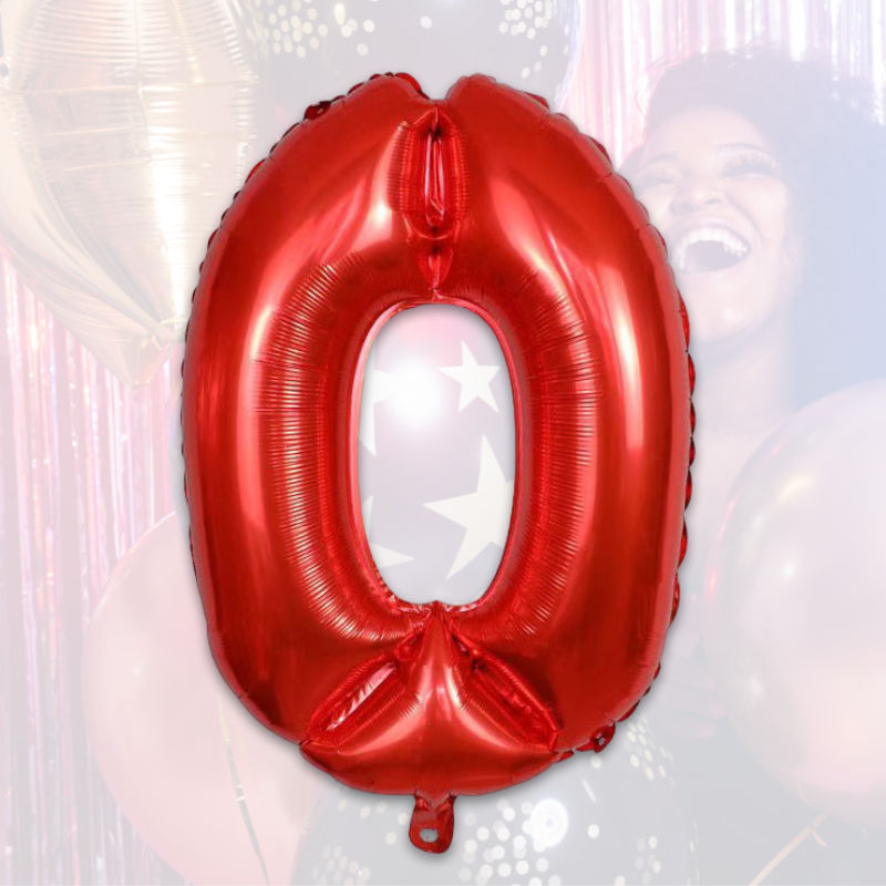 Zahlenballon Zahl 0 Rot Folienballon Geburtstagsparty Ballon 40cm