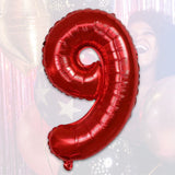 Folienballon Zahl 9 Zahlenballon Geburtstagsparty Ballon Rot 40cm