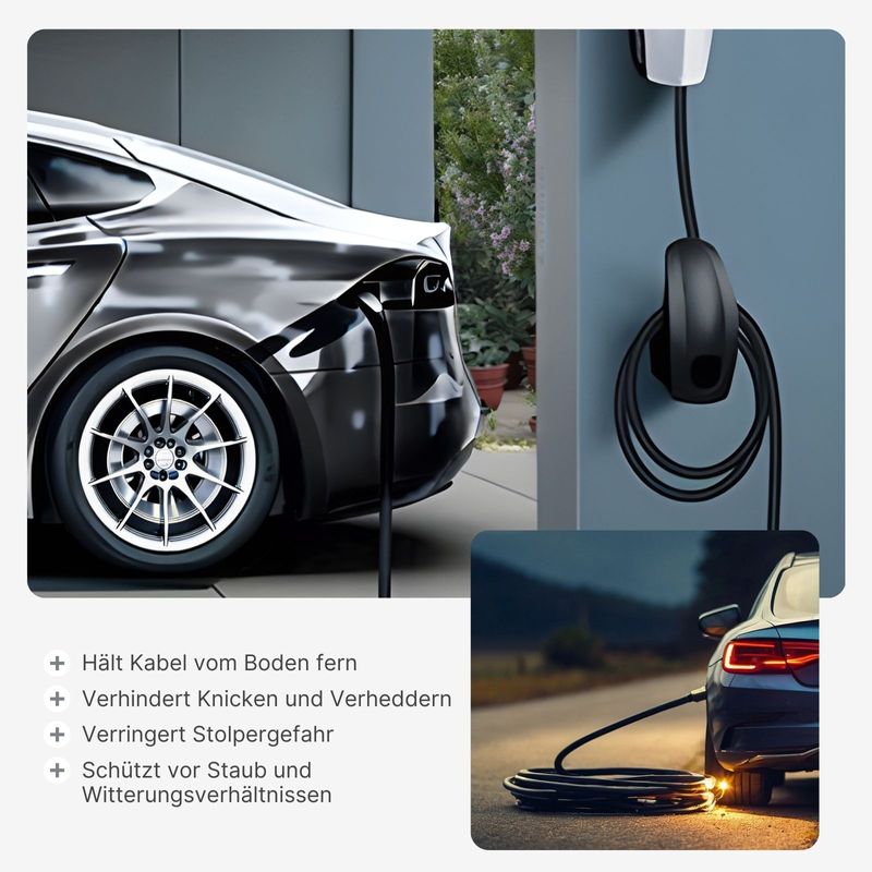 Elektroauto-Kabel-Organizer Wandhalterung für E-Auto Ladekabel Typ 2
