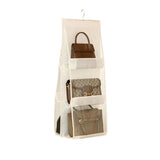 Handtaschen Organizer Hängende Aufbewahrungstasche 6 Fächer Weiss