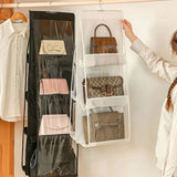 Handtaschen Organizer Hängende Aufbewahrungstasche 6 Fächer Weiss