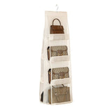 Hängende Aufbewahrungstasche Handtaschen Organizer 8 Fächer Weiss