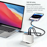 Ladegerät 100W Schnellladegerät USB-A USB-C 4-Ports Netzteil