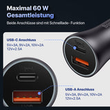 Car Charger USB-A USB-C KFZ-Ladegerät USB-A USB-C Auto-USB-Adapter