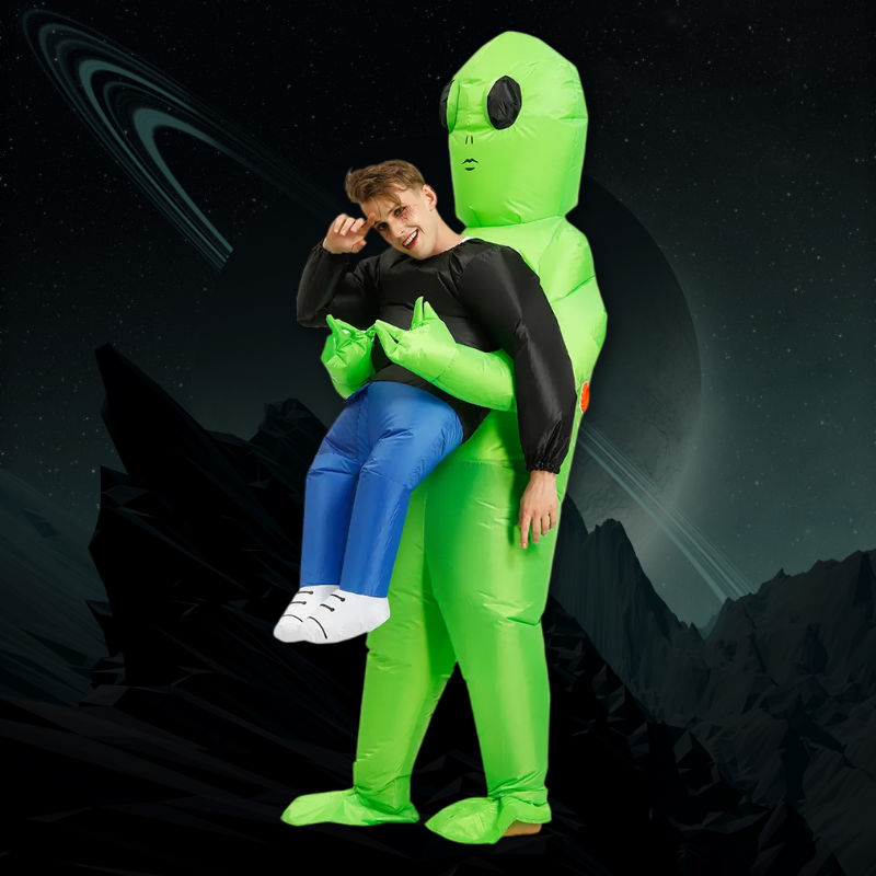Alien Kostüm Erwachsene 150-190cm - aufblasbar für Party, Fasnacht & Halloween