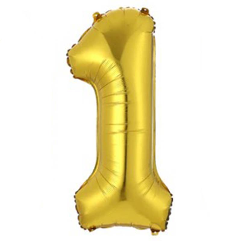 Folienballon Zahl 1 Golden Zahlenballon 72cm