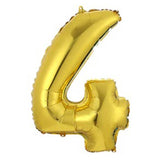 Folienballon Zahl 4 Golden Zahlenballon 72cm