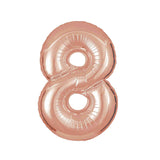Folienballon Zahl 8 Roségold Zahlenballon 72cm