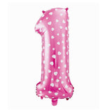 Folienballon Zahl 1 Pink mit Herzen Zahlenballon 72cm