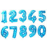 Folienballon Zahl 5 Zahlenballon Blau mit Sternen 72cm