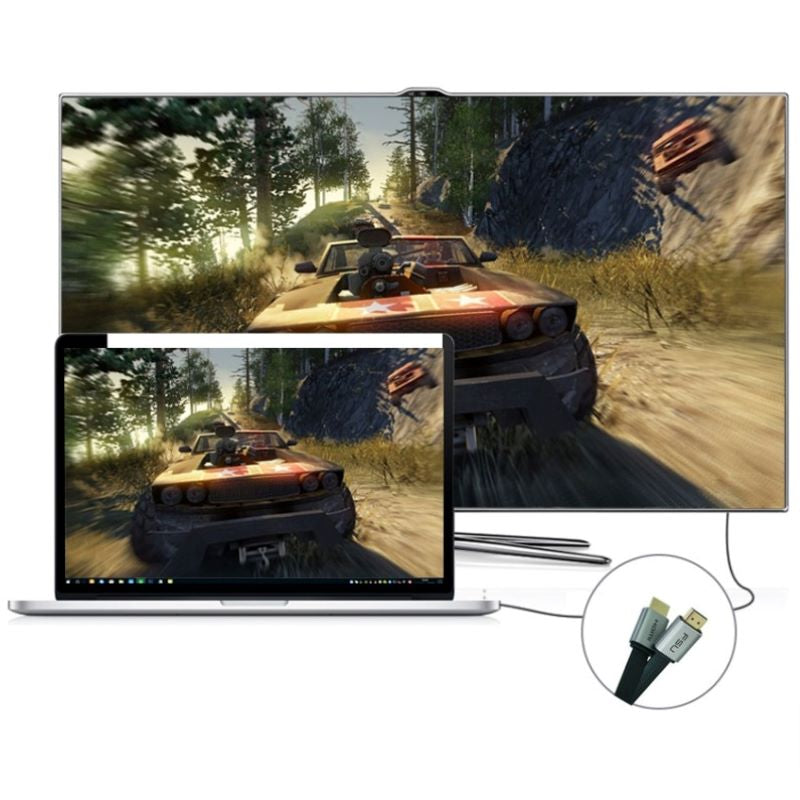 2m HDMI zu HDMI 2.0 Verbindungskabel 4K 120Hz Flachkabel Premium UHD