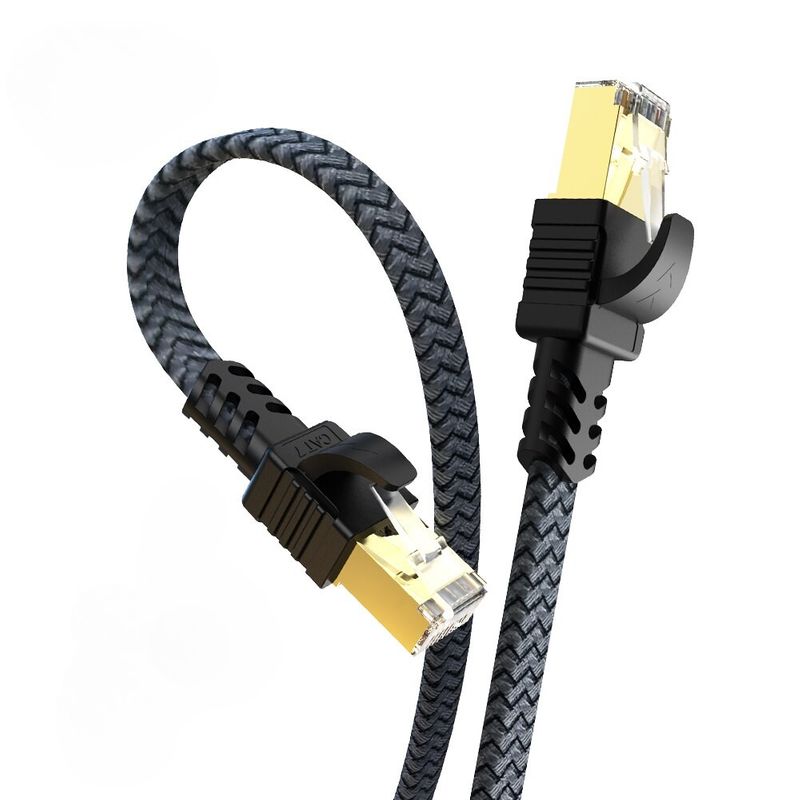 0.5m Netzwerkkabel Flachkabel Ethernet LAN Kabel RJ45 Kat. 7 flach UTP
