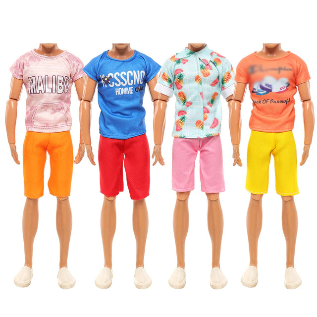 Ken Barbie 4er Sommer Set Hosen und Shirts Mode Collection Sommer