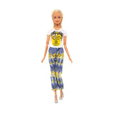 Ken und Barbie Hose und T-Shirt Paarweise Set Mode Weiss Blau