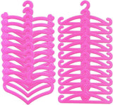 20 Stück Kleiderbügel für Barbie Puppenkleideraufhänger pink Zubehör
