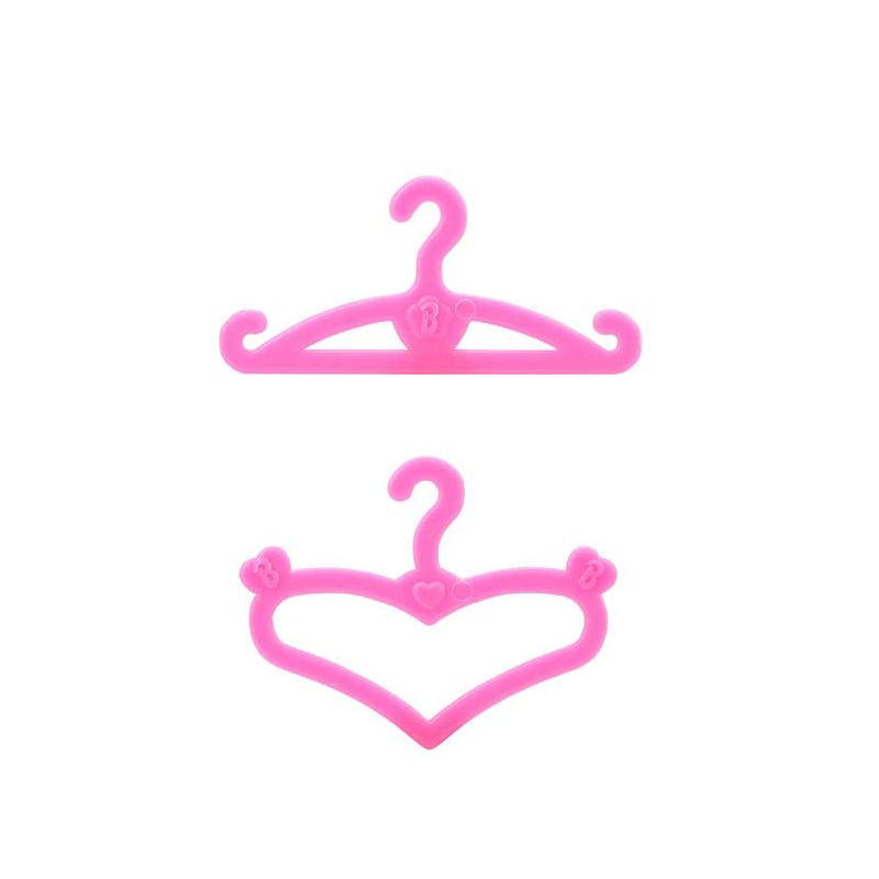 20 Stück Kleiderbügel für Barbie Puppenkleideraufhänger pink Zubehör