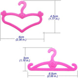 20 Stück Kleiderbügel für Barbie Puppenkleideraufhänger pink Zubehör