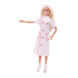 Medizin Puppen Zubehör für Barbie Spielset Ärztin Kleid Weiss