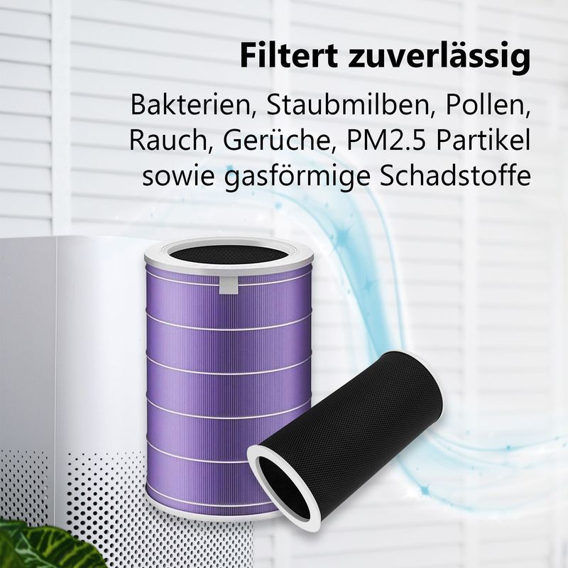 Alternatives HEPA- & Aktivkohlefilter-Set zu Xiaomi Mi Air Purifier 2