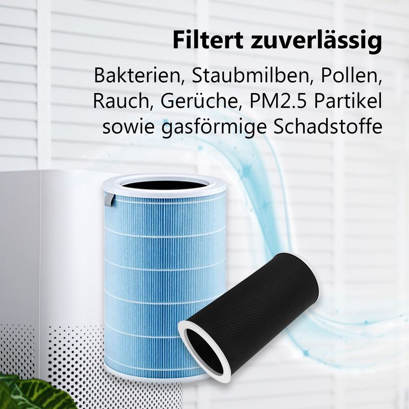 Alternatives HEPA- & Aktivkohlefilter-Set zu Xiaomi Mi Air Purifier 2