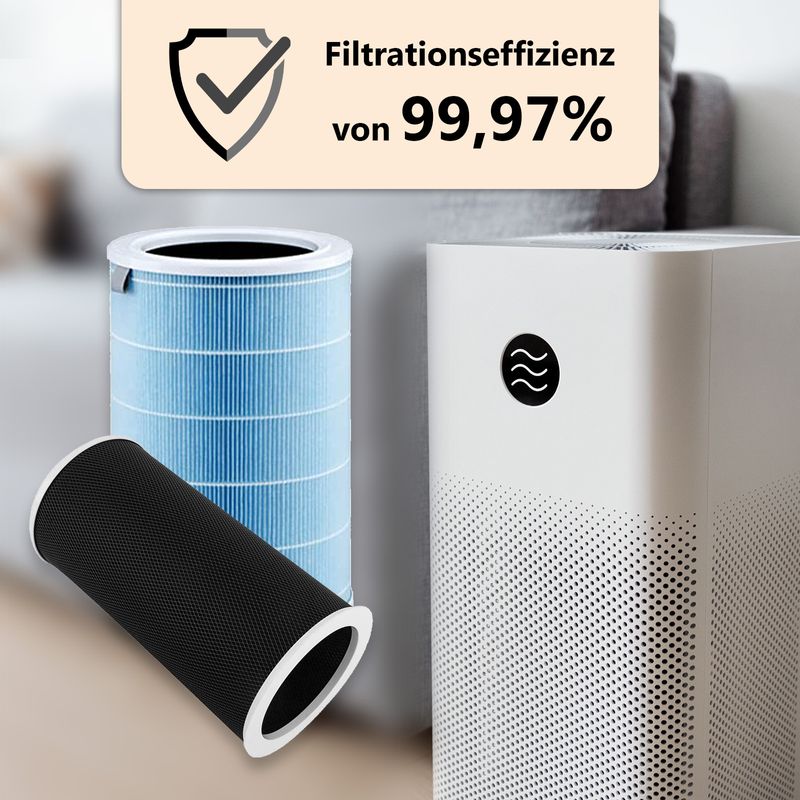 Alternatives HEPA- & Aktivkohlefilter-Set zu Xiaomi Mi Air Purifier 2H
