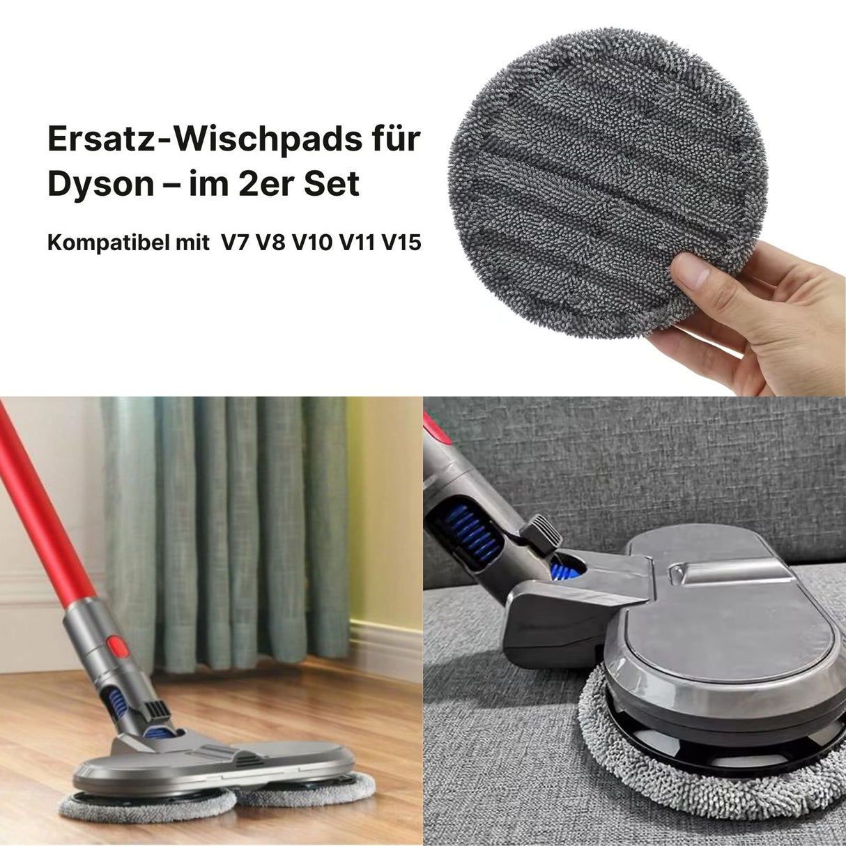 Alternative Wischpads für Wischaufsatz Dyson Sauger V7 V8 V10 V11 V15