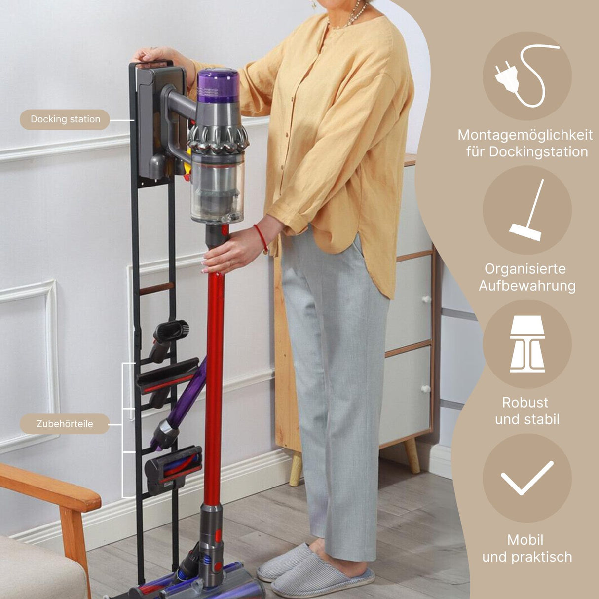 Kompatibler Staubsaugerbodenständer für Dyson V15 V11 V10 V8 V7 V6