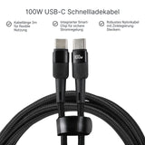 USB-C zu USB-C Schnellladekabel 2m 100W PD Nylon