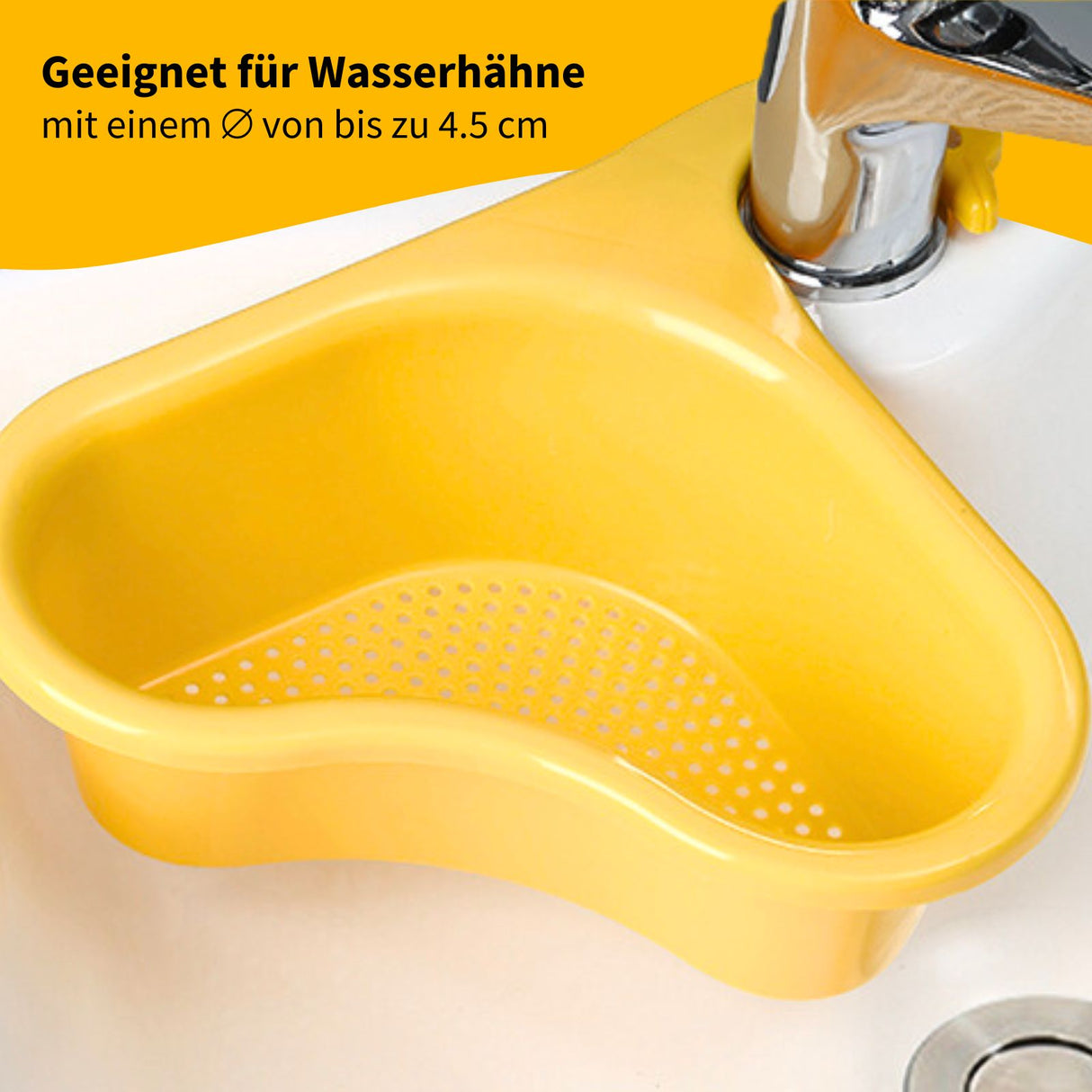 Ablaufkorb für Küchenspüle multifunktionaler Auffangbehälter Sieb Gelb