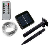22m Solar-Lichterkette Gartenbeleuchtung Leuchtgirlande LED Kaltweiss