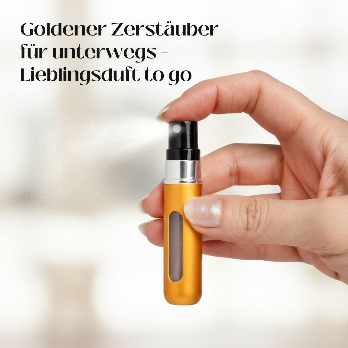 5ml Mini-Parfümzerstäuber Parfum Vaporisateur Matt-Goldig