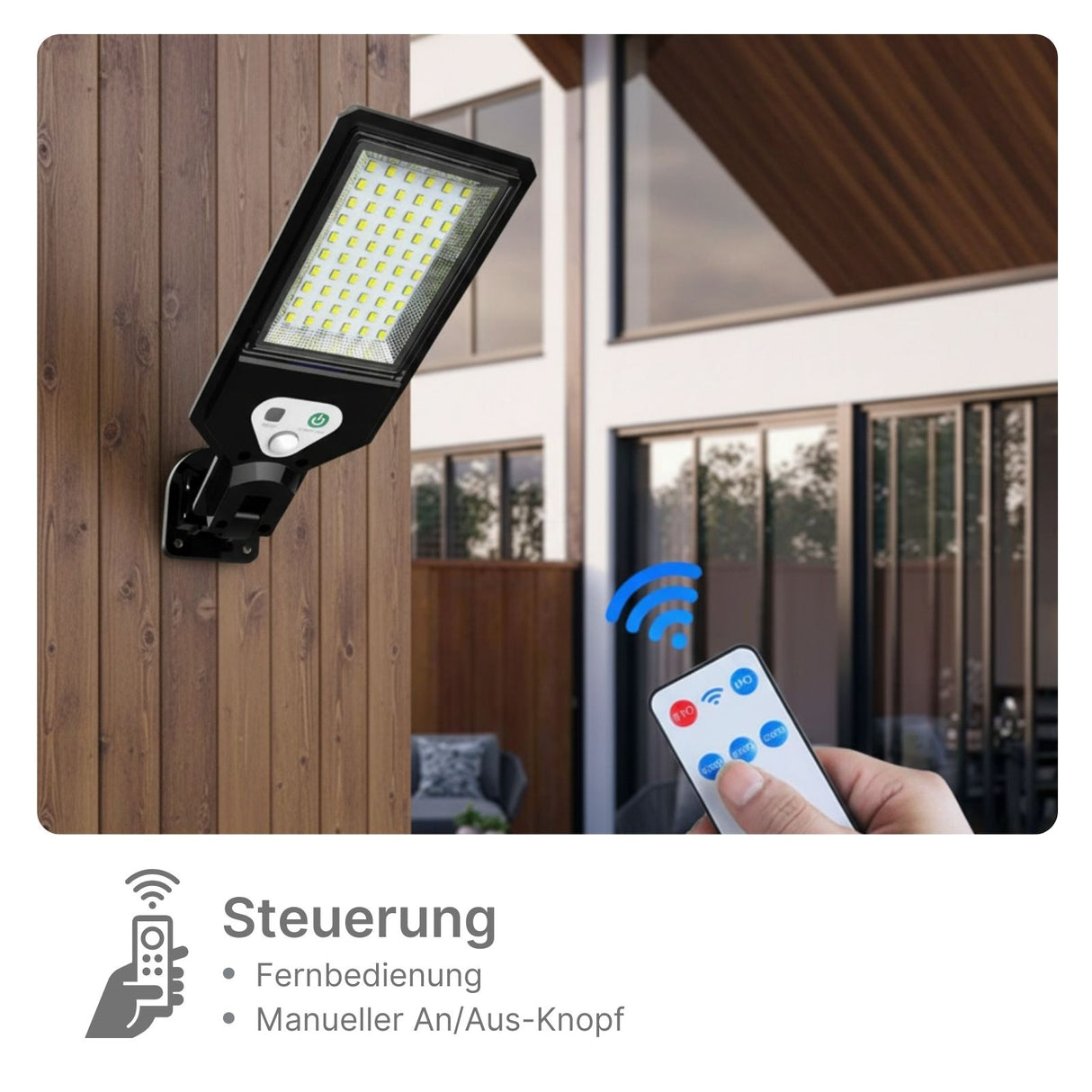 LED Solar Fassadenbeleuchtung mit Bewegungsmelder Gartenleuchte