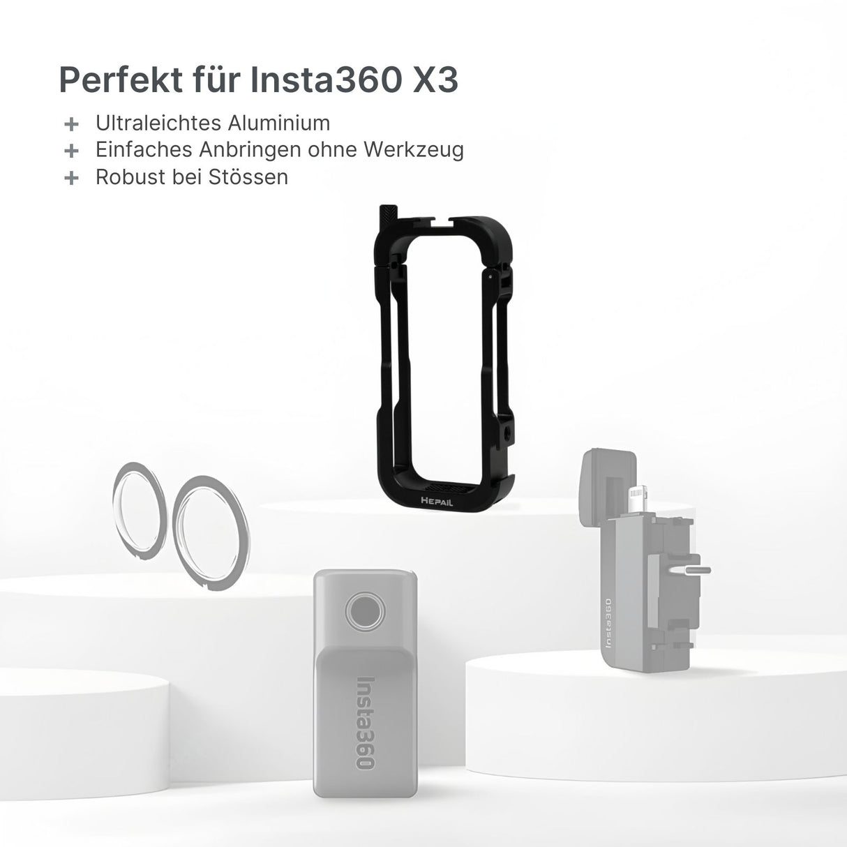 Utility Cage für Insta360 X3 Utility Frame Rahmenschutz Aluminium