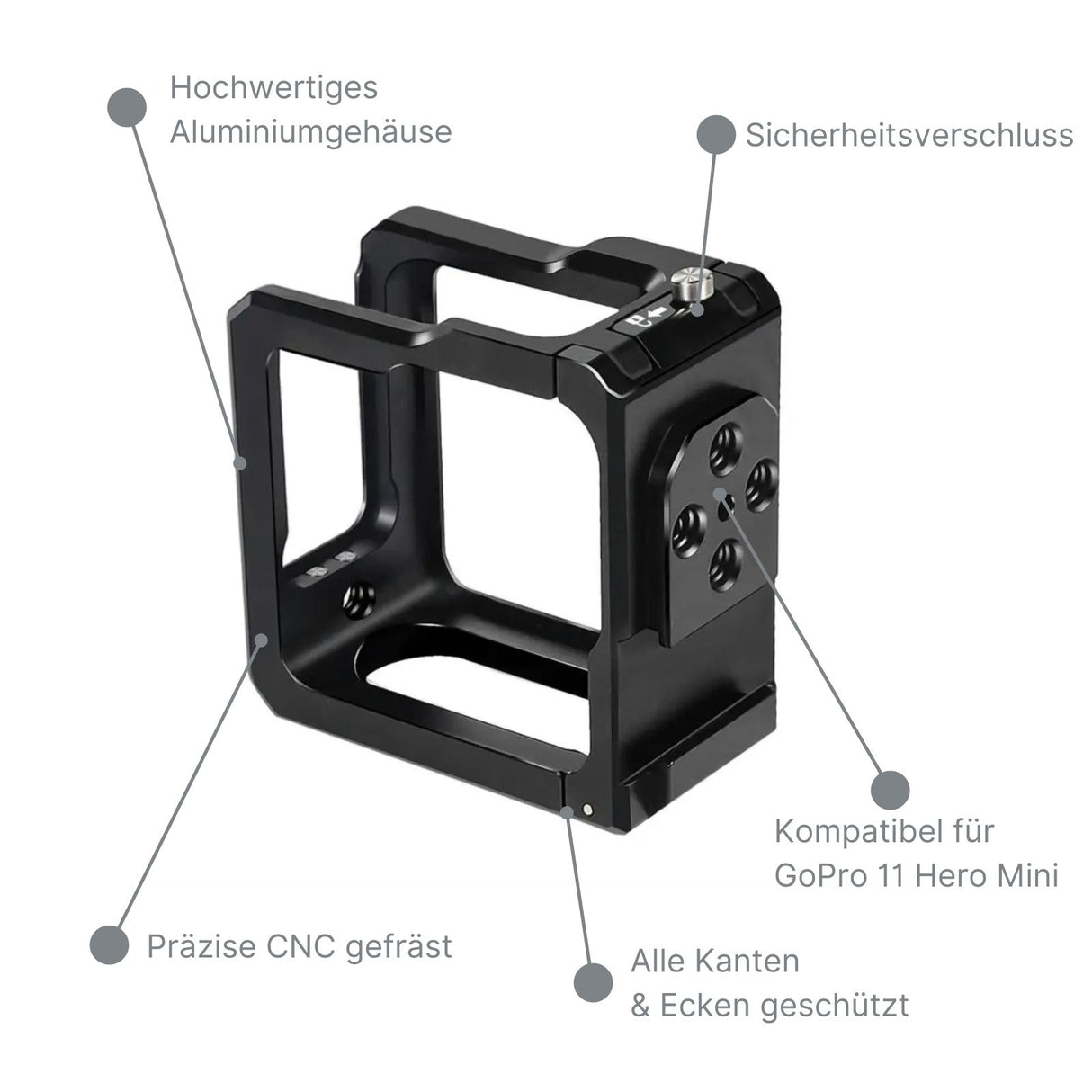 Utility Cage Rahmenhalterung Gehäuse für GoPro Hero 11 Mini