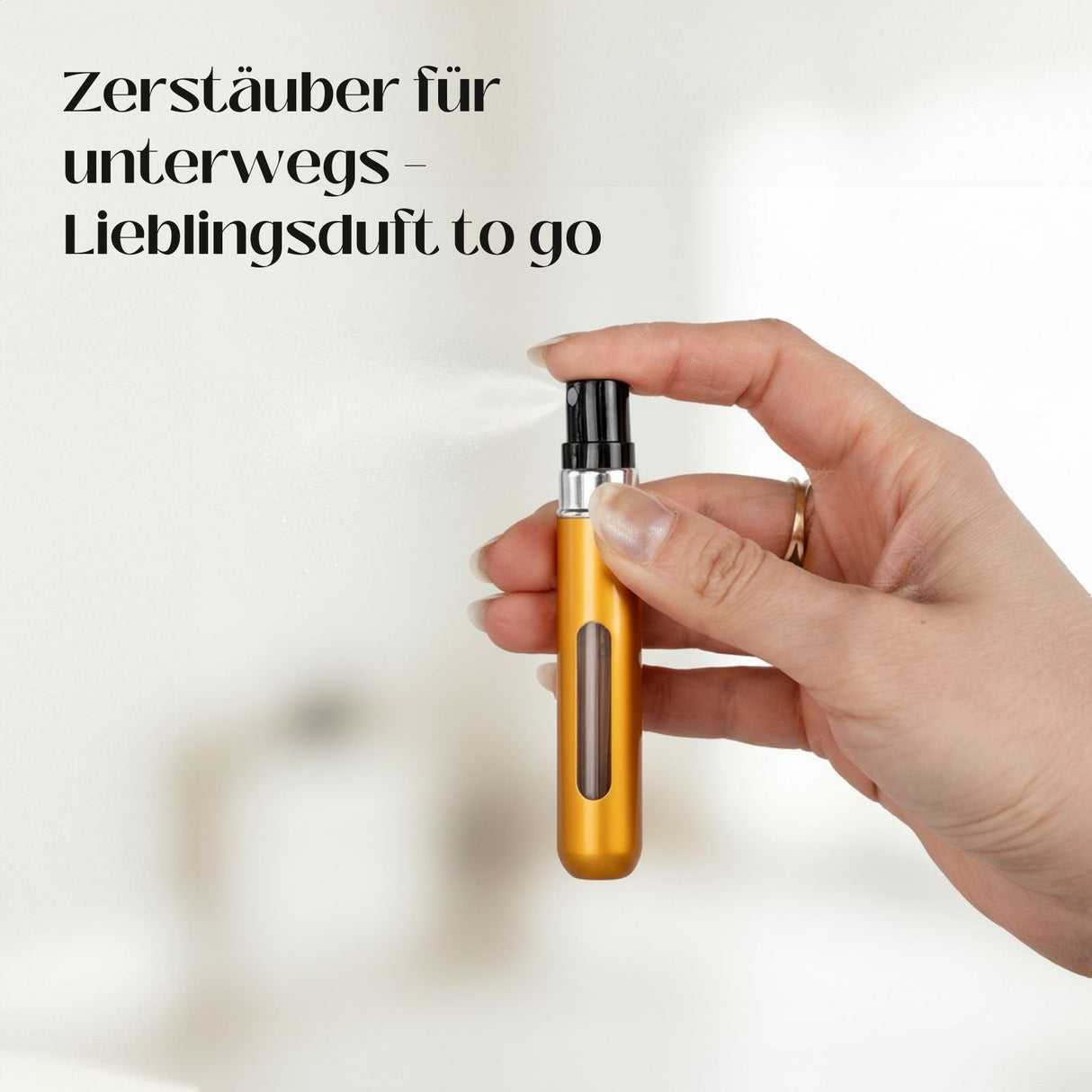 2er-Set Mini-Parfümzerstäuber 8ml Parfum Vaporisateur Goldig Matt-Goldig