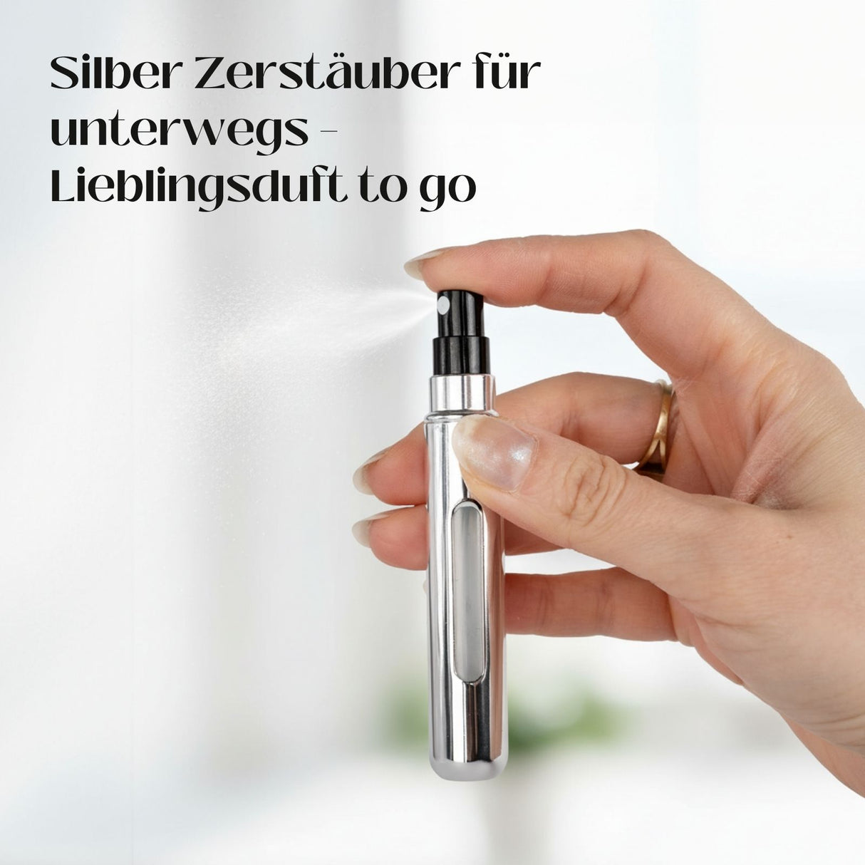 2er-Set Mini-Parfümzerstäuber 8ml Parfum Vaporisateur Silbrig