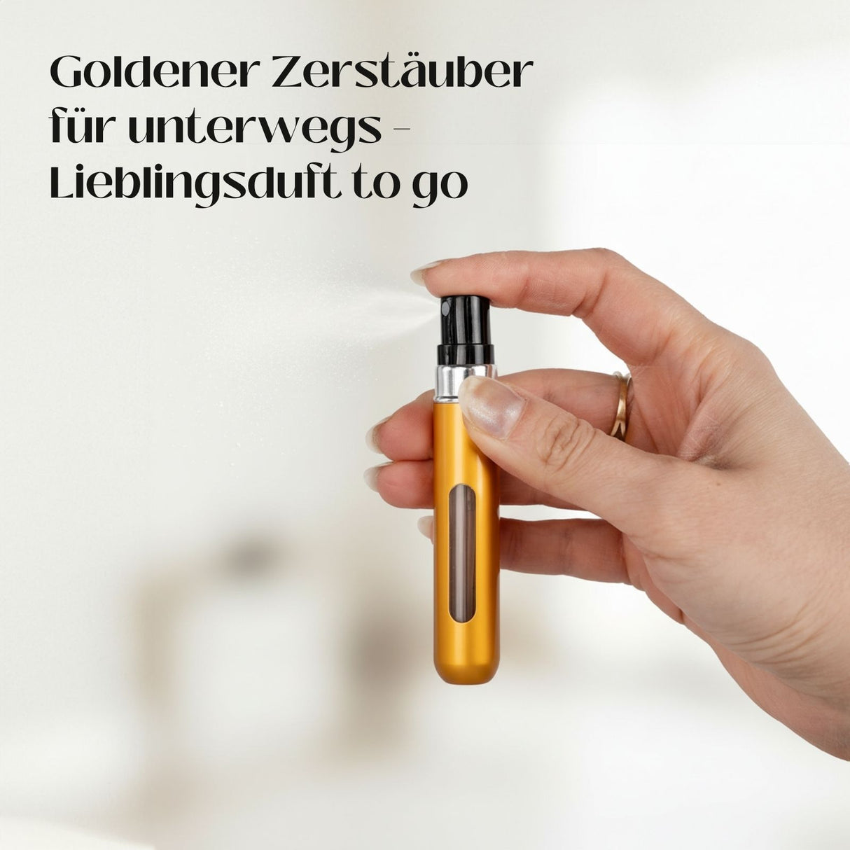 2er-Set Mini-Parfümzerstäuber 8ml Parfum Vaporisateur Matt-Goldig
