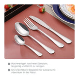 Campingbesteck-Set Outdoor Essbesteck 4-teilig Cutlery mit Beutel