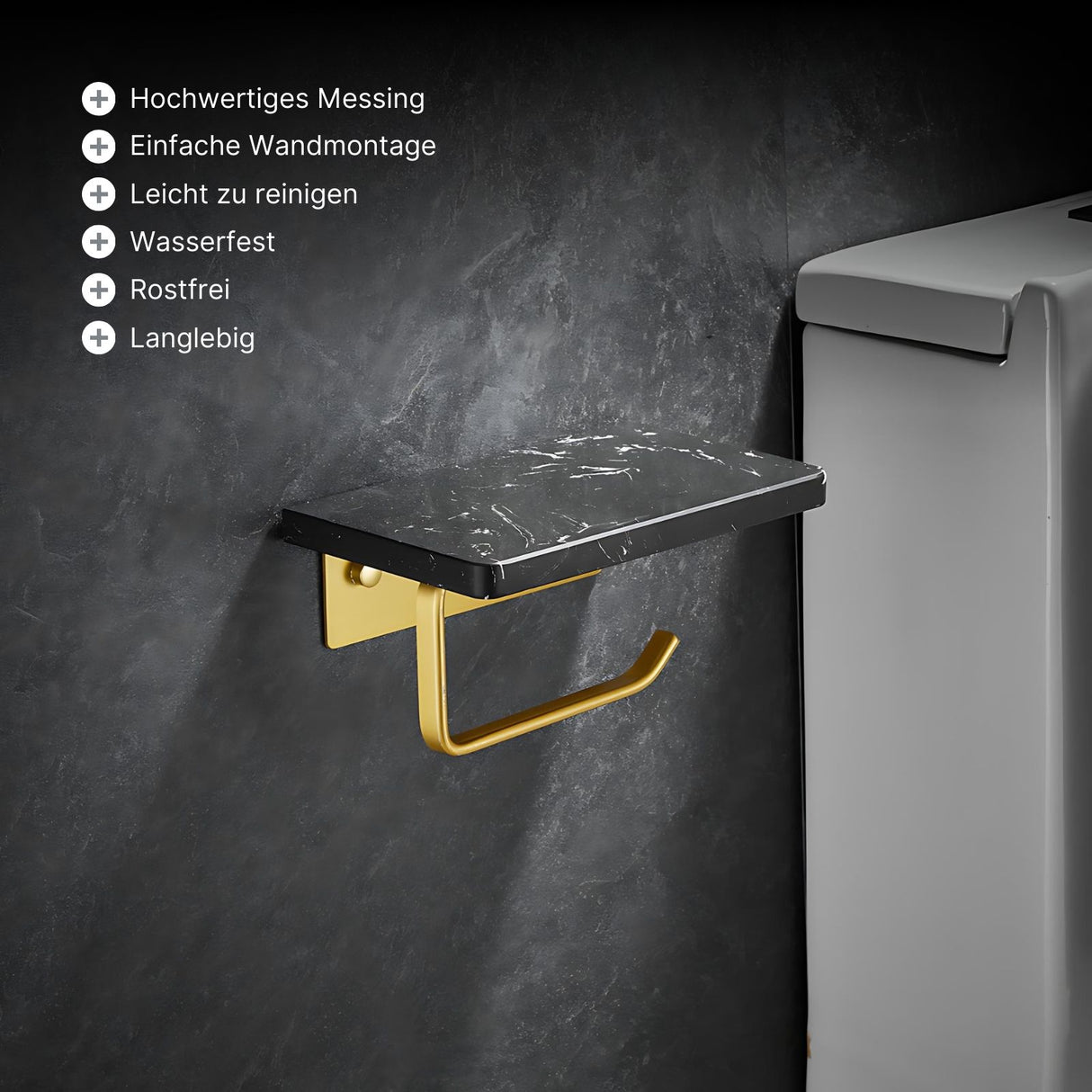 Toilettenpapierhalter WC-Rollenhalter Halterung Klopapier Marmoroptik
