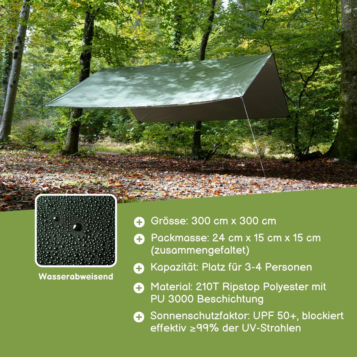 Tarpzelt Schutzplane Trekkingzelt Sonnensegel-Zelt Campingüberdachung