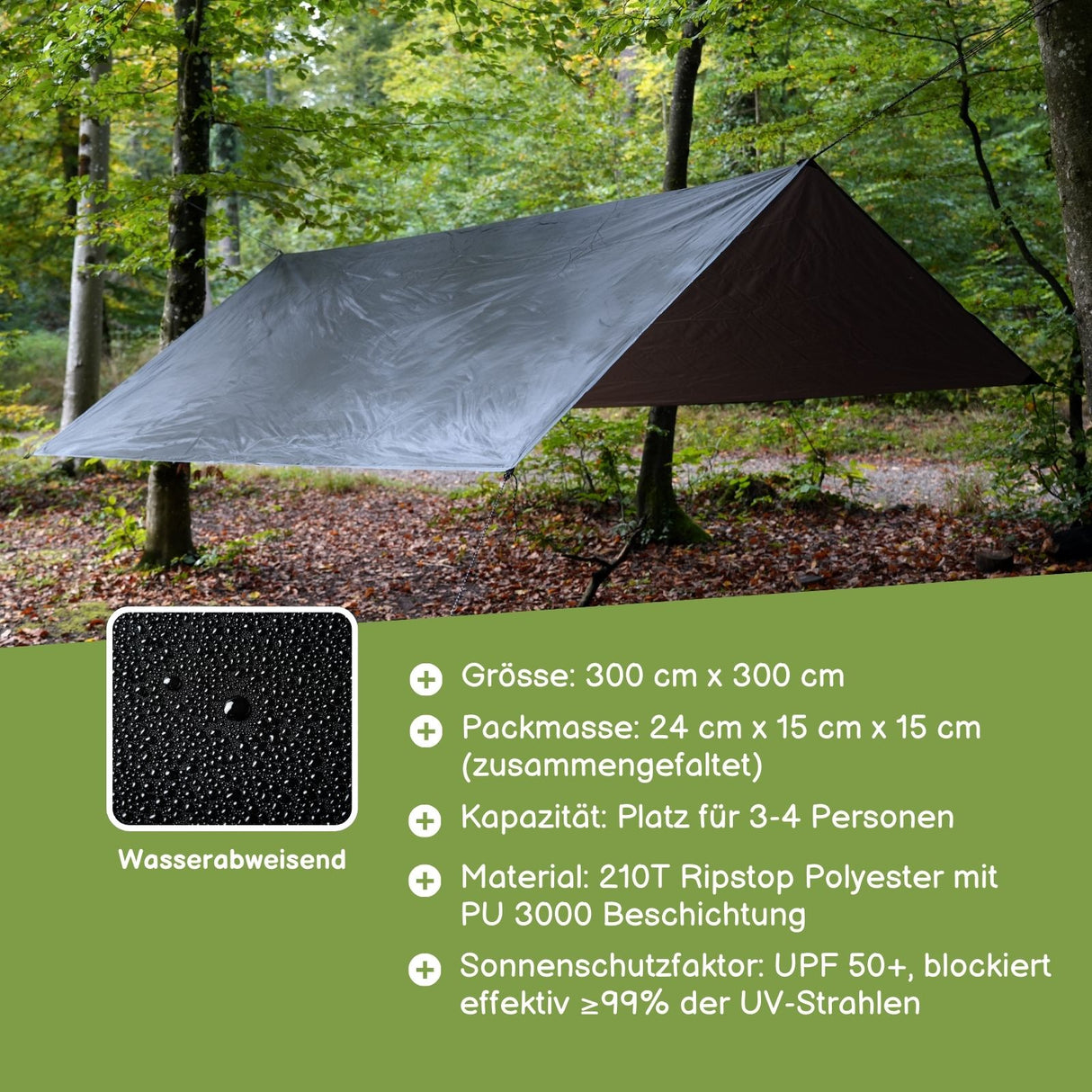 Tarpzelt Trekkingzelt Sonnensegel-Zelt Campingüberdachung Picknickdecke